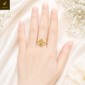 Nhẫn Vàng 9999 Nữ Kim Kara Mặt Hoa 4 Cánh Sang Trọng